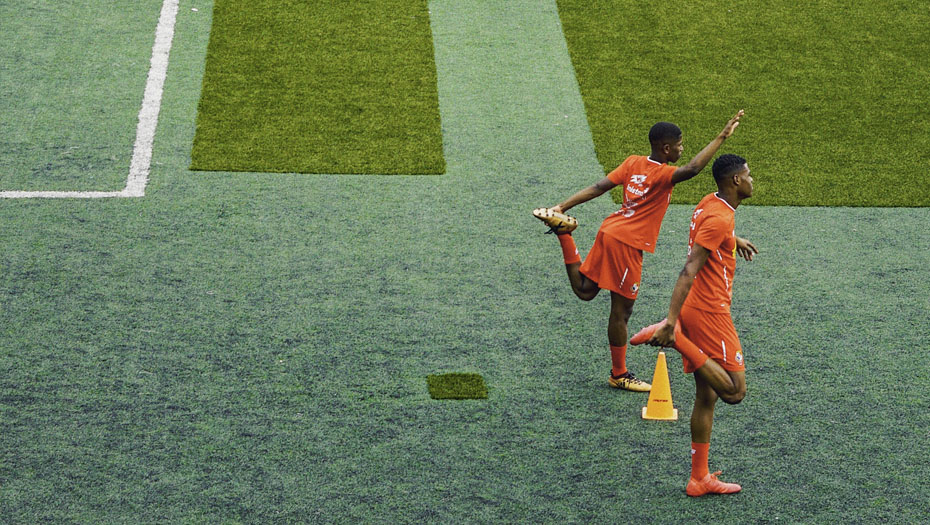 La rutina de calentamiento en los entrenamientos de fútbol